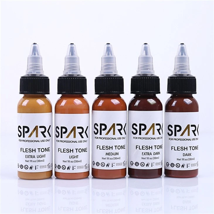 1OZ tintes sērijas dzirksteļošanas tinte 5 daļiņu ādas krāsas komplekts pārklājumiem kosmētisko tetovējumu sajaukšanai