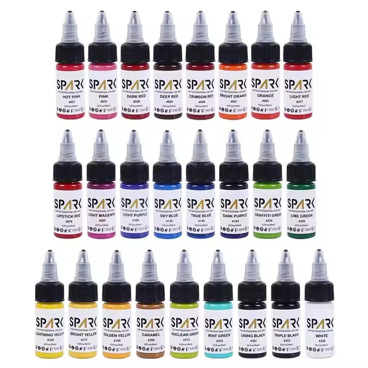 50 krāsu komplekta dzirksteles vairumtirdzniecības organiskais labākais pigments 1 oz 30 ml vienreizlietojamu profesionālu pudeļu grima pagaidu tintes tetovējums