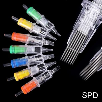 4 krāsas elastīga stabila SPD tetovēšanas kasetnes adata ķermeņa mākslai
