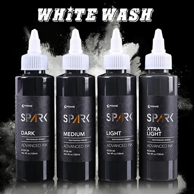 Spark profesionālais 4oz organisko melno un balto skalošanas tetovēšanas tinte ķermeņa mākslai