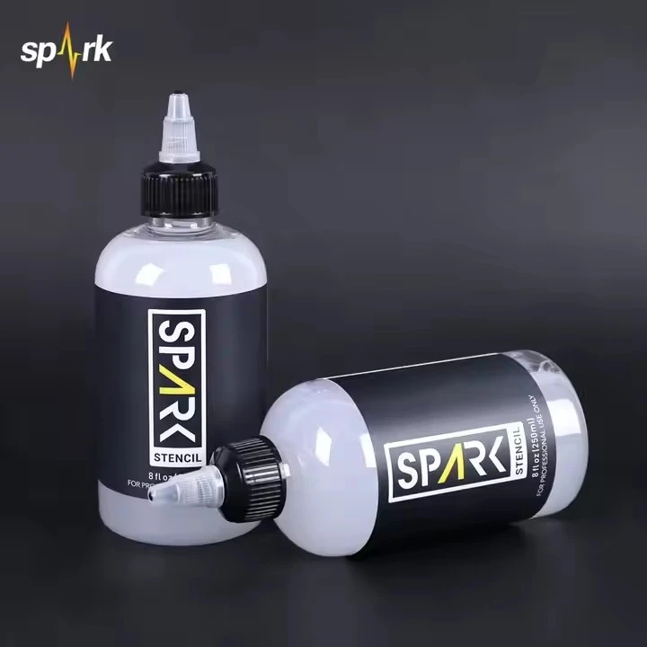 Spark reālistiska vegānu trafaretiem draudzīga ātra - Žāvēšanas formulas lietas pārsūtīšanas želejas 8 fl oz (240 ml) tetovēšanas trafareta lietojumam