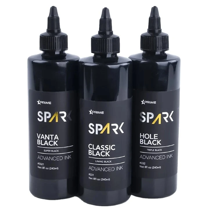 Spark augstas kvalitātes modelis Deep Black Tattoo Ink 3. sērijas klasiskais melnais/caurums melns/Vanta melns pastāvīga tetovēšana