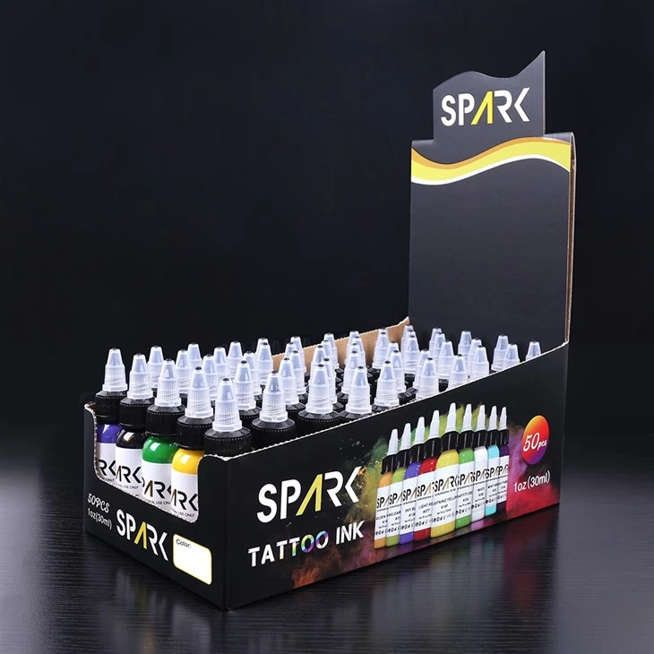 Spark Organic 0,5 oz Ātra sausa ilgstoša dizaina piegādes tetovējuma tintes pastāvīgais aplauzuma pigments ķermeņa mākslai