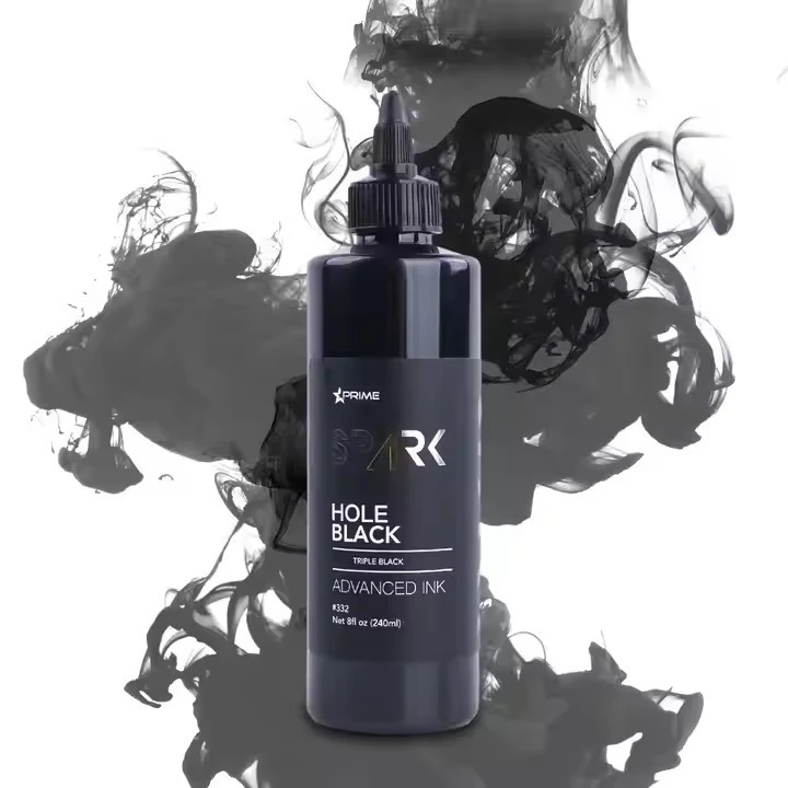Wholesale 8 OZ 240 ML Premium Tattoo Ink Set Custom Black Color Organic Liquid High Quality And Permanent Feature