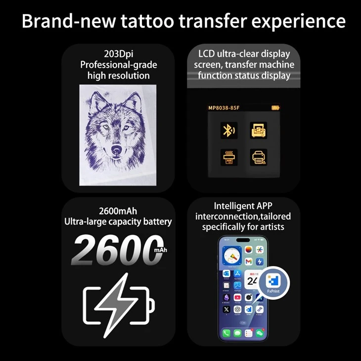 Wireless Bluetooth Thermal Printer For Tattoo Stencil - Portable Instant Tattoo Transfer Machine suppliers