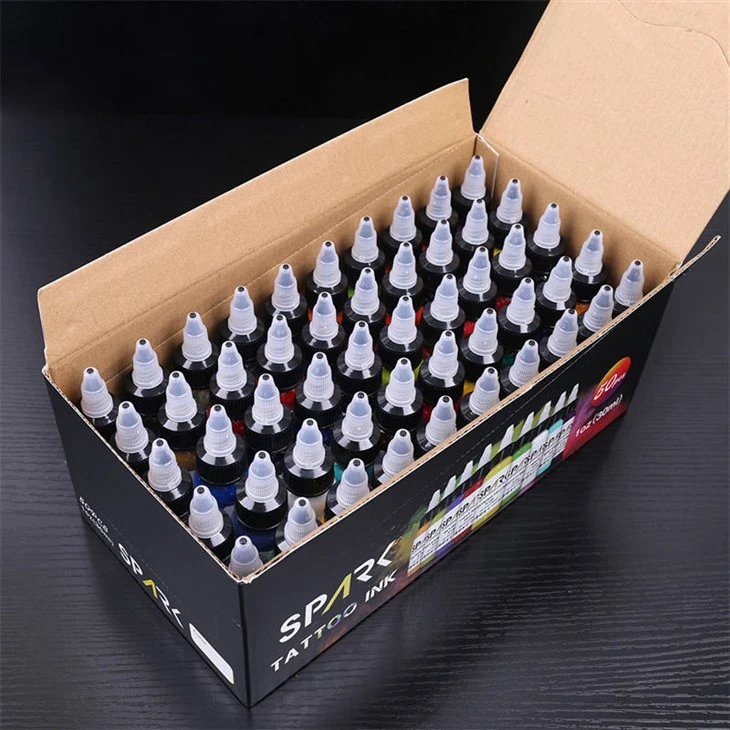 50 krāsu komplekti Premium Spark Tattoo Ink Tattoo Supply Tetovēšanas tintes komplekts