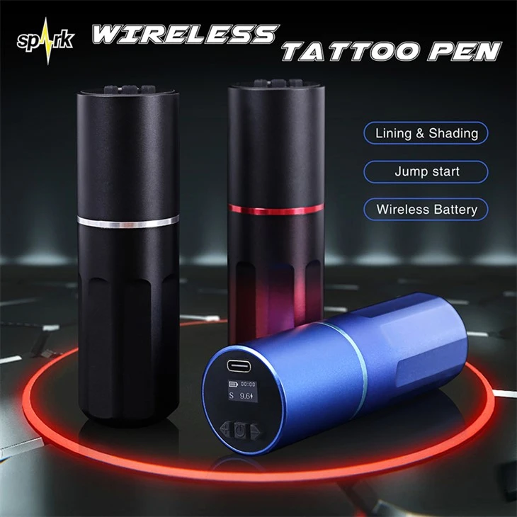 Spark Brushless Motor Wireless Tattoo Machine Spark Wireless Tetovēšanas pildspalva ķermeņa mākslai
