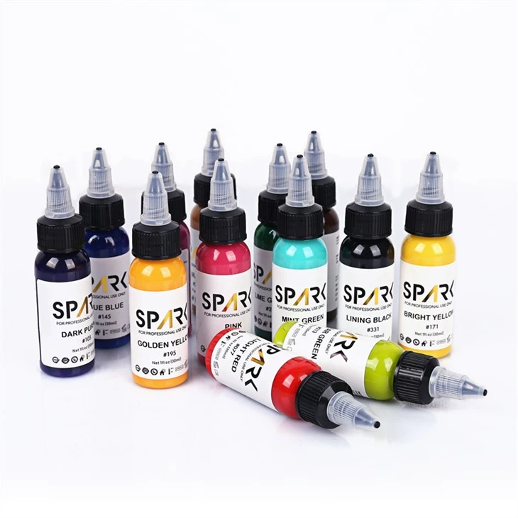 Pigments Tattoo Ink Spark Tetovēšanas tintes komplekts Profesionāls