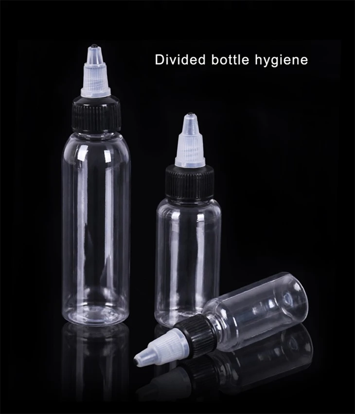 Plastmasas tetovējuma tintes pudele