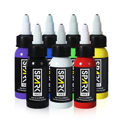 7 krāsu OEM pastāvīga profesionālā tetovējuma tinte Spark
