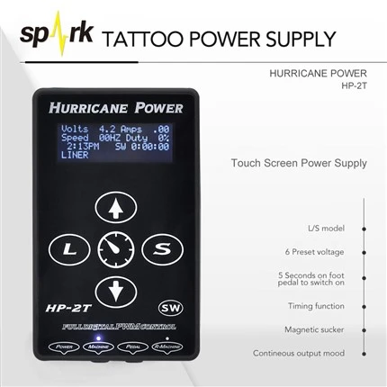Elektriskās barošanas avoti Tattoo Digital Hurricane Tattoo barošanas avoti