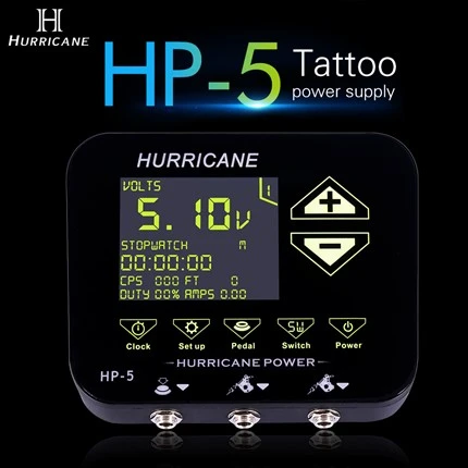 Rokas pieskāriena tetovējuma barošanas avots Hurricane Tattoo barošanas avots