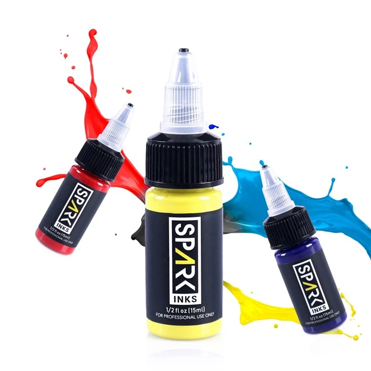 Spark 14 Colors Tattoo Ink Permanent Body Safe oriģinālā tetovēšanas tinte