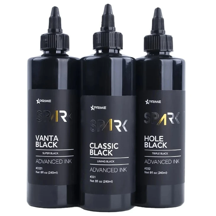 Vegan Tattoo Ink 8OZ Black Ink Series Vanta Black Spark Super Black Tattoo Ink Tetovēšanas tintes lielapjoma